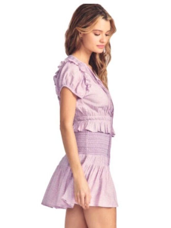LoveShackFancy Dresses & Skirts - LoveShackFancy Toto Mini Dress Lavender Floral Smocked Size S